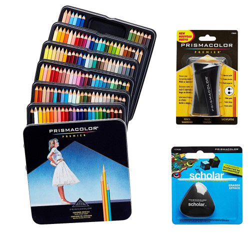 Prismacolor Premier 132 Renk Kuru Boya Seti + Prismacolor Marka Silgi + Prismacolor Premier Açacak