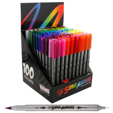 Süper Marker 100'lü Çift Uçlu Set
