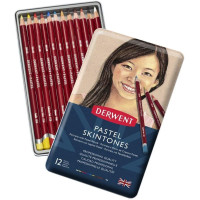 Derwent 12 Parça Pastel Kalem Seti Ten Renkleri Metal Kutulu