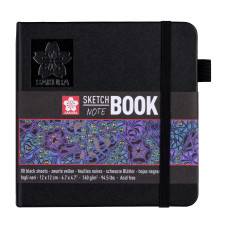 Sakura Defter Eskiz Defteri Siyah Kağıt 12x12 cm 140 g 80 Sayfa