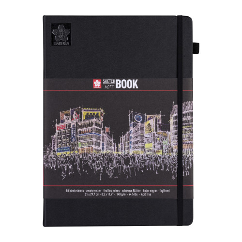Sakura Defter Siyah Kağıt Eskiz Defteri 21 x 29.7 cm 140 g 80 Sayfa