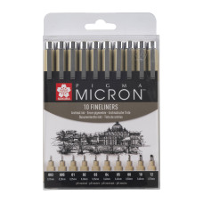 Sakura Pigma Micron Seti 10 Numara Siyah Fineliner