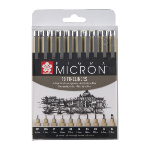 Sakura Pigma Micron Seti 10 Numara Siyah Fineliner