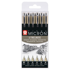 Sakura Pigma Micron Siyah Fineliner Seti 6 Beden