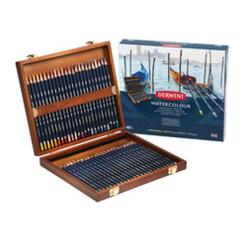 Derwent Watercolour 48 Renk Ahşap Kutu