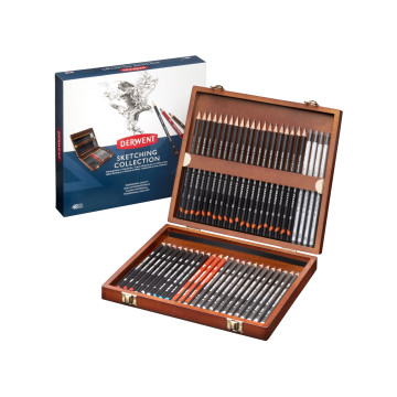 Derwent Sketching Serisi 48 Kalem Ahşap Kutu