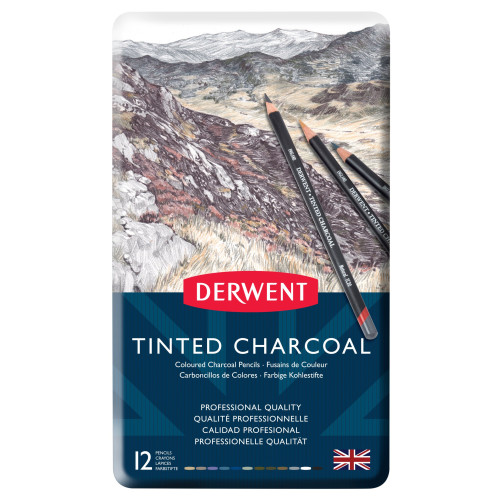 Derwent Tinted Charcoal 12 Tin Seti