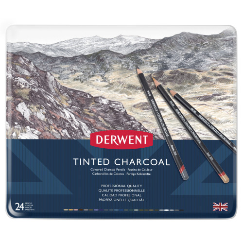 Derwent Tinted Charcoal 24'lü Teneke Kutu
