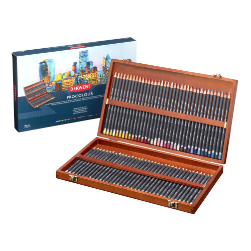 Derwent Procolour 72 Renkli Kalem Ahşap Kutu Seti