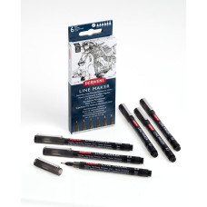 Derwent Line Maker 6'lı Set Siyah