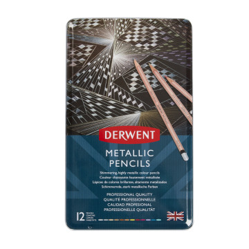 Derwent Metallic Serisi 12 Kalem Teneke Kutu