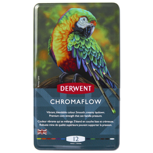 Derwent Chromaflow Serisi 12 Kalem Metal Kutu