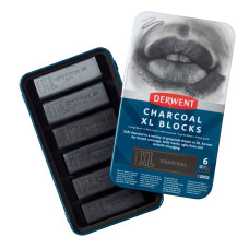 Derwent Charcoal XL Block Seti 6'lı Teneke Kutu