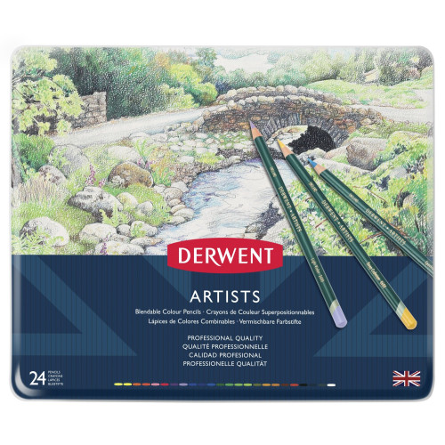 Derwent Artists 24 Renk Metal Kutu