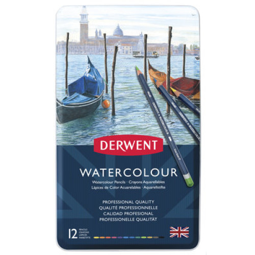 Derwent Watercolour 12 Renk Sulu Boya Teneke Kutu