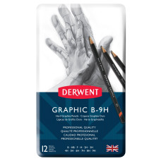 Derwent Graphic Set 12'li Sert Kalem Teneke Kutu