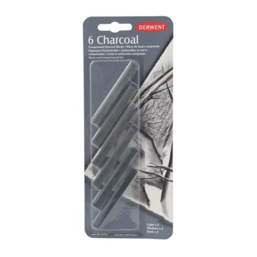 Derwent Compressed Charcoal 6'lı Blister