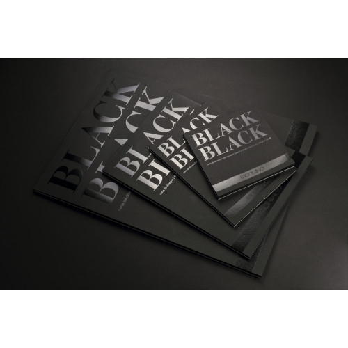 Fabriano BLACK BLACK 24x32 cm 300 gr Düz Siyah Blok (Liscio) 20 Yaprak