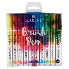 Royal Talens Ecoline Fırça Uçlu Kalem 10 Renk Seti