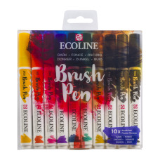 Royal Talens Ecoline Fırça Uçlu Kalem Seti Dark 10 Renk