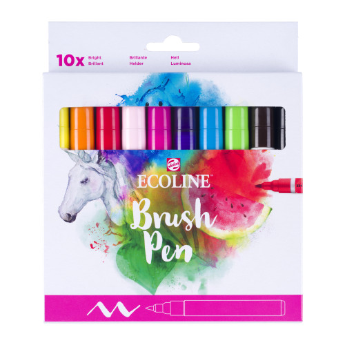Royal Talens Ecoline Fırça Uçlu Kalem Seti 10 Renk Bright