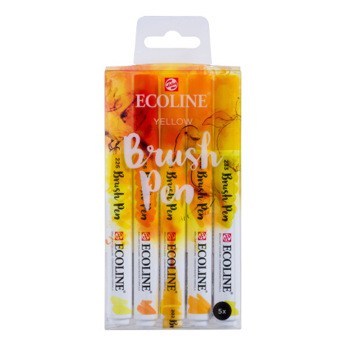 Royal Talens Ecoline Fırça Uçlu Kalem 5 Renk Sarı