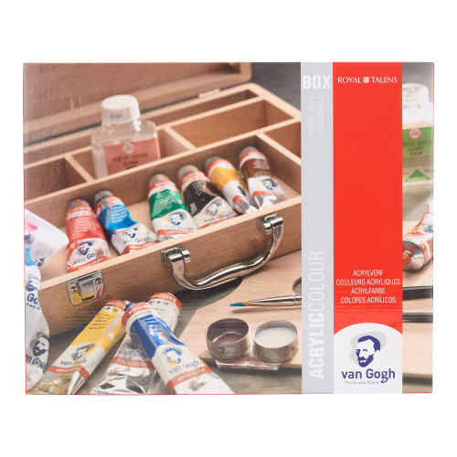 Royal Talens Van Gogh Akrilik Boya Seti 10 x 40 ml Ahşap Kutu (Basic)