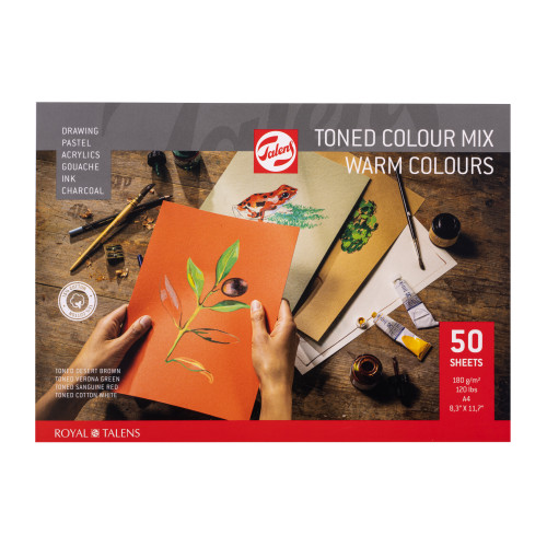 Royal Talens Toned Paper Pad Warm Colour Mix A4 180 g 50 Sayfa