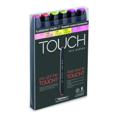 Shinhanart Touch Twin Set 6 Marker Fosforlu