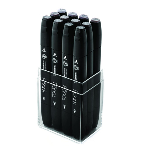 Shinhanart Touch Twin 12 Marker Seti Warm Grey