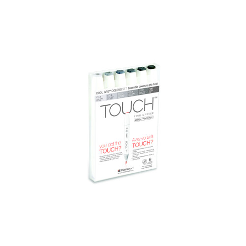 Shinhanart Touch Twin 6 Fırça Marker Seti (Cool Grey)