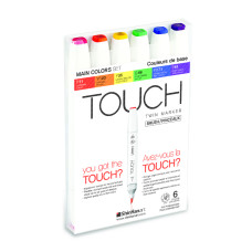 Shinhanart Touch Twin 6 Fırça Marker Seti (Ana Renkler)
