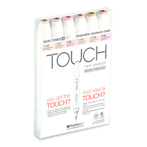 Shinhanart Touch Twin 6 Fırça Marker Seti (Skin Tones A)