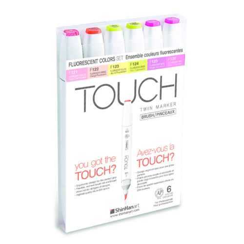 Shinhanart Touch Twin 6 Fırça Marker Seti (Floresan)
