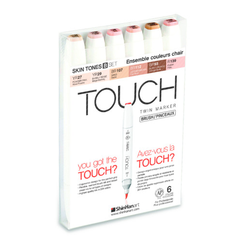 Shinhanart Touch Twin 6 Fırça Markörü Seti (Skin Tones B)