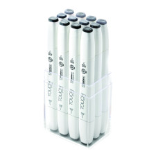 Shinhanart Touch Twin 12'li Fırça Uçlu Kalem Seti (Cool Grey)