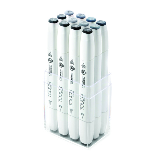 Shinhanart Touch Twin 12 Fırça Marker Seti (Blue / Green Grey)