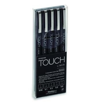 Shinhanart Touch Liner Black 5'li Set (0,05 / 0,1 / 0,3 / 0,5 / 0,8 mm)