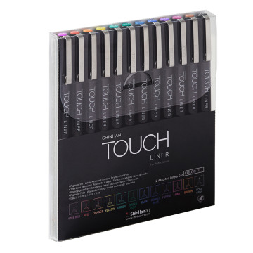 Shinhanart Touch Liner Color 12 Renk Seti 0.1 mm
