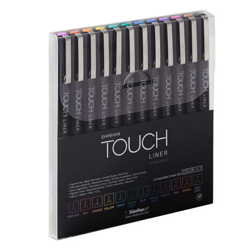 Shinhanart Touch Liner Color 12 Renk Seti 0.1 mm