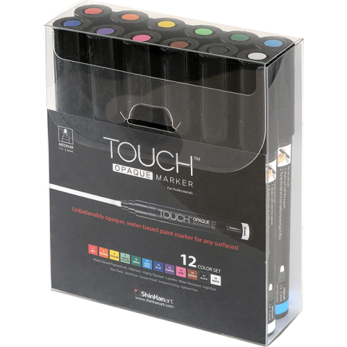 Shinhanart Touch Opaque Marker 12 Renk Seti Orta Boy