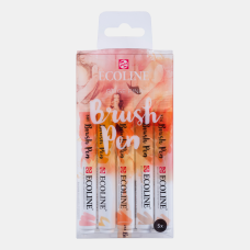 Talens Ecoline Fırça Uçlu Kalem 5'li Set Pembe Tonları