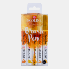 Talens Ecoline Fırça Uçlu Kalem 5'li Set Toprak Tonları