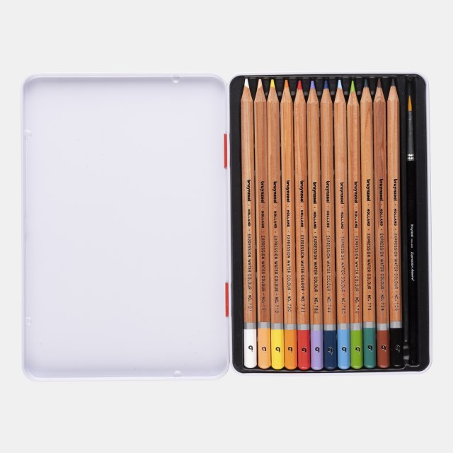 Bruynzeel Expression Aquarelle 12'li Kuru-sulu Kalem Boya Seti — Bruynzeel