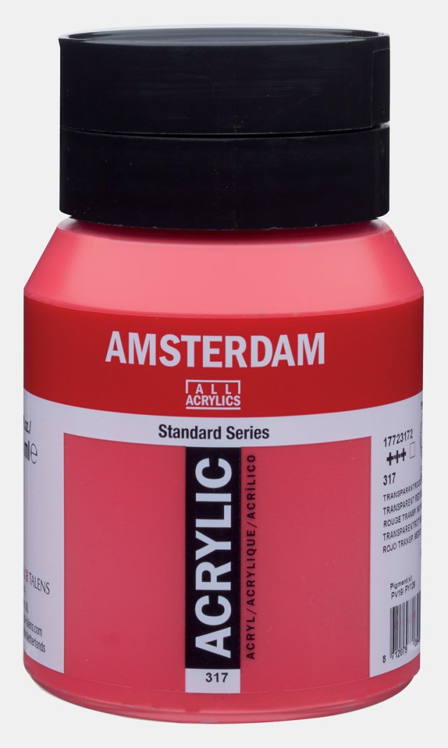 Amsterdam Standart Akrilik 500 ML Transparentred Medya Boya — Amsterdam