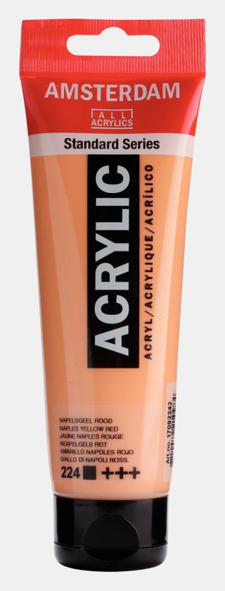 Amsterdam Standart Akrilik 120 ML Naples Yellow Red - Canlı Sarı Ton 224 — Amsterdam