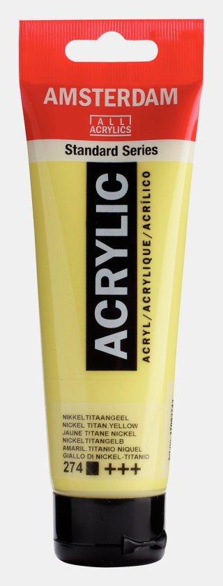 Amsterdam Standart Akrilik 120 ML Nickel Titanium Yellow - Canlı Sarı 274 — Amsterdam