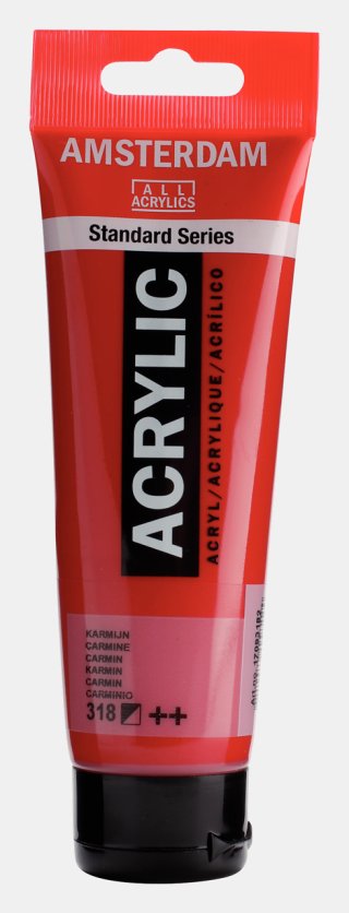 Amsterdam Standart Akrilik Boya 120 ML 318 – Carmine Red | Canlı ve Yoğun Kırmızı  — Amsterdam
