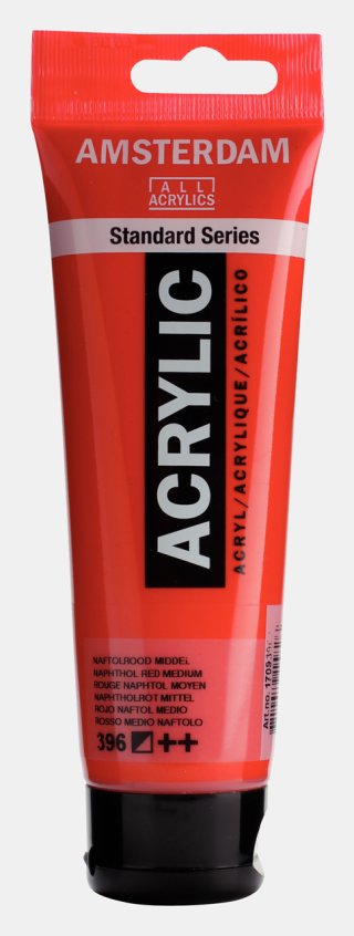 Amsterdam Standart Akrilik 120 ML Naphthol Red Medium - Canlı Kırmızı 396 — Amsterdam