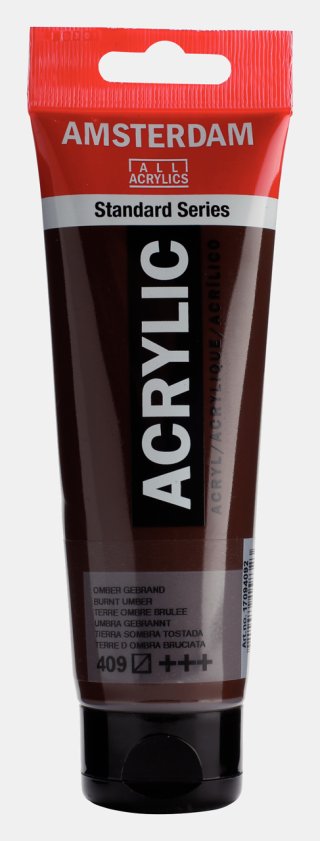 Amsterdam Standart Akrilik Boya 120 ML  409 – Burnt Umber | Doğal Toprak Tonu  — Amsterdam